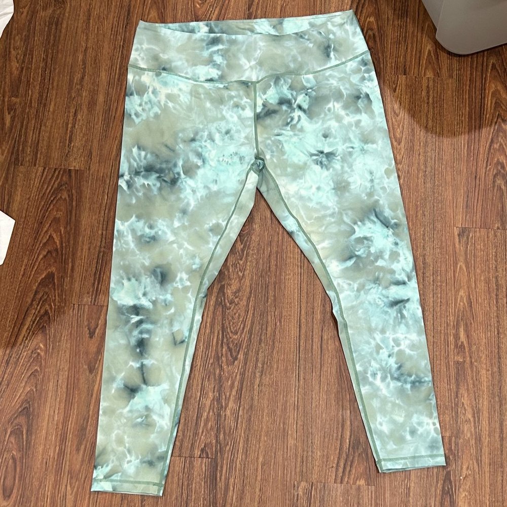 Zella Nord Live In Spray Dye High Waist Leggings (Plus Size), 2X, Green Topiary